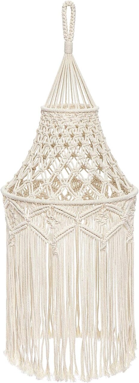 Macrame Lamp Shade Boho Hanging Pendant Light Cover Bohemian Lamps